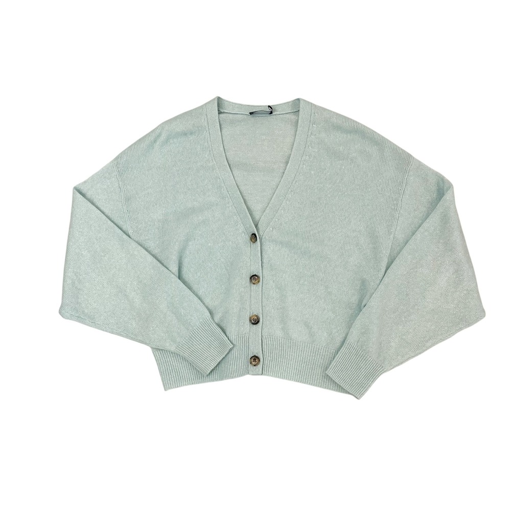 Vineyard Vines Womens Cashmere Linen Cardigan Sweater Blue V-Neck Size Medium - Picture 3 of 8